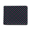 Black Blue And Pink Tartan Pattern Print Bifold Wallet