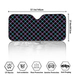 Black Blue And Pink Tartan Pattern Print Car Windshield Sun Shade