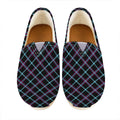 Black Blue And Pink Tartan Pattern Print Casual Shoes
