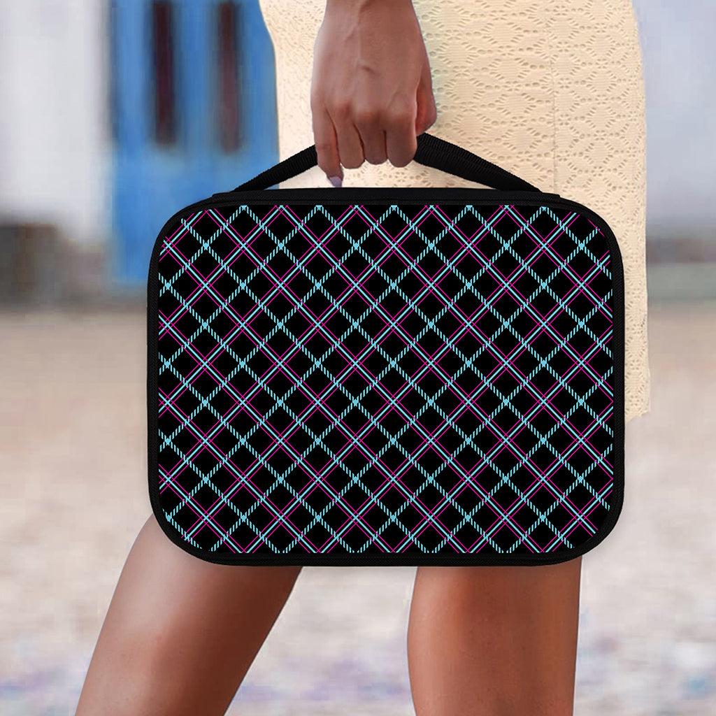 Black Blue And Pink Tartan Pattern Print Classic Bible Case