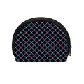 Black Blue And Pink Tartan Pattern Print Coin Purse