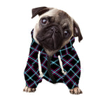 Black Blue And Pink Tartan Pattern Print Dog Zip Up Hoodie