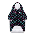 Black Blue And Pink Tartan Pattern Print Dog Zip Up Hoodie