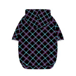 Black Blue And Pink Tartan Pattern Print Dog Zip Up Hoodie