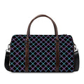 Black Blue And Pink Tartan Pattern Print Duffel Bag