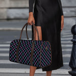 Black Blue And Pink Tartan Pattern Print Duffle Bag