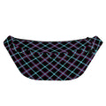 Black Blue And Pink Tartan Pattern Print Fanny Pack