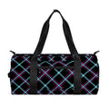 Black Blue And Pink Tartan Pattern Print Gym Bag