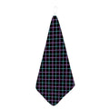 Black Blue And Pink Tartan Pattern Print Hand Towel