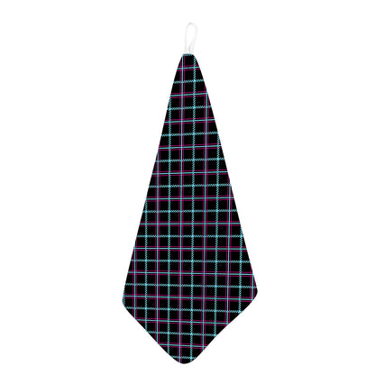 Black Blue And Pink Tartan Pattern Print Hand Towel