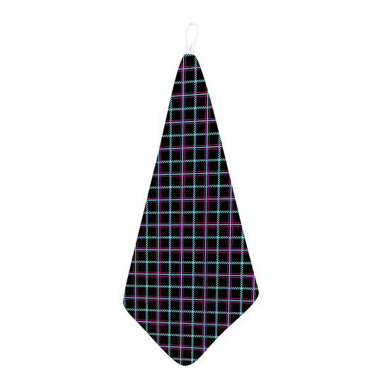 Black Blue And Pink Tartan Pattern Print Hand Towel