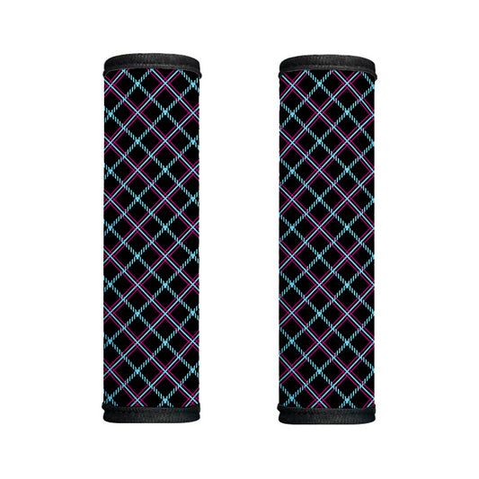Black Blue And Pink Tartan Pattern Print Handle Covers