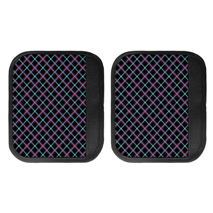 Black Blue And Pink Tartan Pattern Print Handle Covers