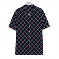 Black Blue And Pink Tartan Pattern Print Hawaiian Shirt