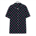 Black Blue And Pink Tartan Pattern Print Hawaiian Shirt