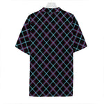 Black Blue And Pink Tartan Pattern Print Hawaiian Shirt