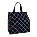 Black Blue And Pink Tartan Pattern Print Insulated Lunch Tote