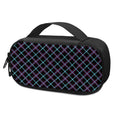 Black Blue And Pink Tartan Pattern Print Portable Cooler Travel Case