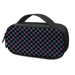 Black Blue And Pink Tartan Pattern Print Insulin Cooler Travel Case