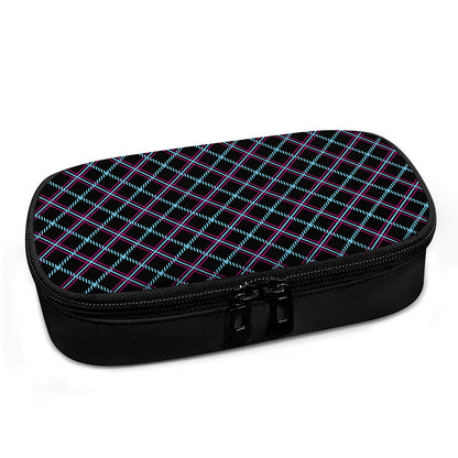 Black Blue And Pink Tartan Pattern Print Insulin Cooler Travel Case