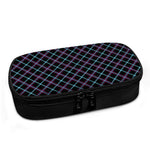 Black Blue And Pink Tartan Pattern Print Insulin Cooler Travel Case