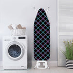Black Blue And Pink Tartan Pattern Print Ironing Board Cover