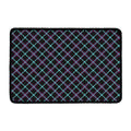 Black Blue And Pink Tartan Pattern Print Kitchen Mat