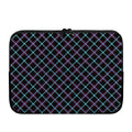 Black Blue And Pink Tartan Pattern Print Laptop Sleeve