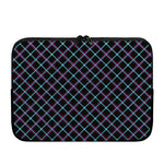 Black Blue And Pink Tartan Pattern Print Laptop Sleeve