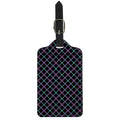 Black Blue And Pink Tartan Pattern Print Luggage Tag