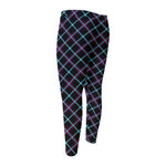 Black Blue And Pink Tartan Pattern Print Men's Compression Pants