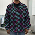 Black Blue And Pink Tartan Pattern Print Men's Shirt Jacket