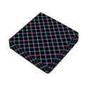 Black Blue And Pink Tartan Pattern Print Outdoor Seat Cushion Cover