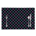 Black Blue And Pink Tartan Pattern Print Placemat