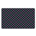 Black Blue And Pink Tartan Pattern Print Polyester Doormat