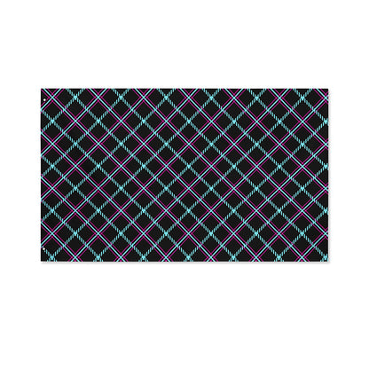 Black Blue And Pink Tartan Pattern Print Polyester Flag