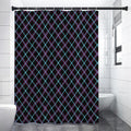 Black Blue And Pink Tartan Pattern Print Premium Shower Curtain