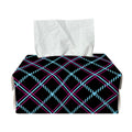 Black Blue And Pink Tartan Pattern Print Rectangle Tissue Box Cover