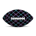 Black Blue And Pink Tartan Pattern Print Rugby Ball