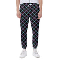 Black Blue And Pink Tartan Pattern Print Joggers