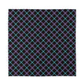 Black Blue And Pink Tartan Pattern Print Silk Bandana