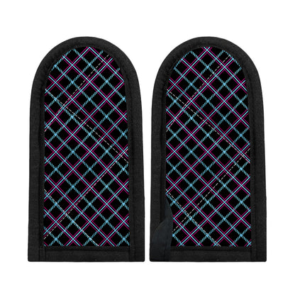 Black Blue And Pink Tartan Pattern Print Skillet Handle Cover