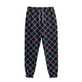 Black Blue And Pink Tartan Pattern Print Sweatpants