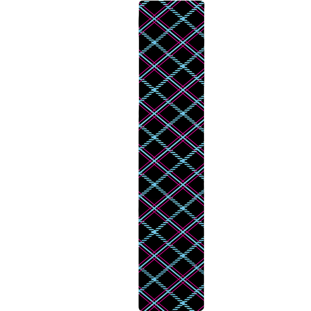 Black Blue And Pink Tartan Pattern Print Table Runner