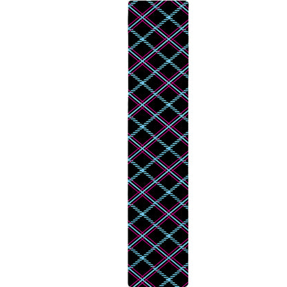 Black Blue And Pink Tartan Pattern Print Table Runner