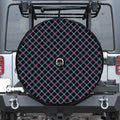 Black Blue And Pink Tartan Pattern Print Tire Cover With Camera Hole