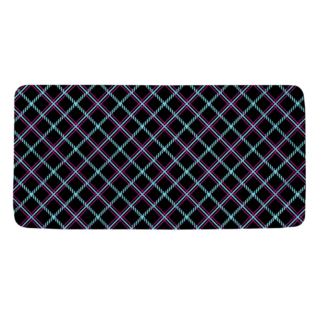 Black Blue And Pink Tartan Pattern Print Towel