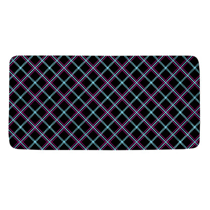 Black Blue And Pink Tartan Pattern Print Towel