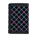 Black Blue And Pink Tartan Pattern Print Trifold Wallet