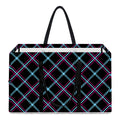 Black Blue And Pink Tartan Pattern Print Utility Tote Bag